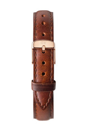 Daniel Wellington Classy St Mawes White Dial Brown Leather Strap Watch For Women - DW00100059
