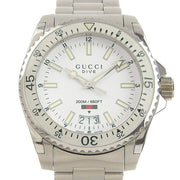 Gucci Dive Quartz White Dial Silver Steel Strap Watch for Men - YA136302