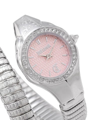 Just Cavalli Vita Pink Dial Silver Steel Strap Watch for Women - JC1L355M0015