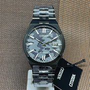 Citizen Tsuyosa Automatic Camouflage Black Dial Black Steel Strap Watch For Men - NJ0155-87E