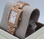 Michael Kors Emery Three-Hand Crystals Silver Dial Rose Gold Steel Strap Watch for Women - MK4644
