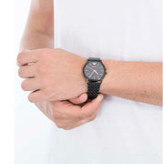 Emporio Armani Interchangeable Black Dial Black Steel Strap Watch For Men - AR80021