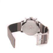 Calvin Klein City Silver Dial Grey Leather Strap Watch for Men - K2G211Q4