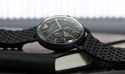 Emporio Armani Meccanico Automatic Black Dial Black Mesh Bracelet Watch For Men - AR60025