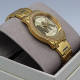 Michael Kors Tibby Three Hand Gold Dial Gold Steel Strap Watch For Women - MK6879