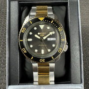 Seiko 5 Sports Automatic Special Creation Black Dial Two Tone Steel Strap Watch For Men - SRPK22