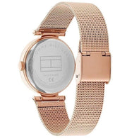 Tommy Hilfiger Lynn Crystals Rose Gold Dial Rose Gold Mesh Strap Watch For Women - 1781868