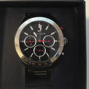 Tommy Hilfiger Hudson Chronograph Quartz Blue Dial Silver Steel Strap Watch For Men - 1791228