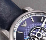 Emporio Armani Luigi Chronograph Blue Dial Blue Leather Strap Watch For Men - AR60011