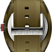 Gucci Sync XXL Quartz Brown Dial Brown Leather Strap Watch For Men - YA137106