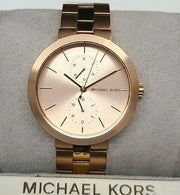 Michael Kors Garner Quartz Rose Gold Dial Rose Gold Steel Strap Watch For Women - MK6409