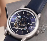 Emporio Armani Luigi Chronograph Blue Dial Blue Leather Strap Watch For Men - AR60011