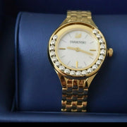 Swarovski Lovely Crystals White Dial Gold Steel Strap Watch for Women - 5242895