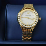Swarovski Lovely Crystals White Dial Gold Steel Strap Watch for Women - 5242895