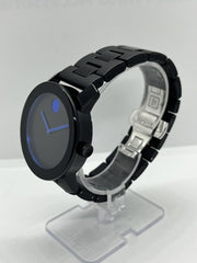 Movado Bold TR90 Black Dial Black Leather Strap Watch For Men - 3600307