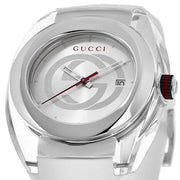 Gucci Sync XXL White Dial White Rubber Strap Watch For Men - YA137102