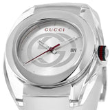 Gucci Sync XXL White Dial White Rubber Strap Watch For Men - YA137102