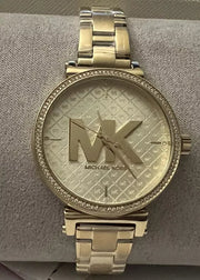 Michael Kors Sofie Quartz Gold Dial Gold Steel Strap Watch For Women - MK4334