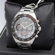 Hugo Boss Intensity Chronograph Black Dial Silver Steel Strap Watch For Men - 1513680