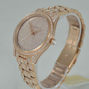 Michael Kors Lauryn Crystals Rose Gold Dial Rose Gold Steel Strap Watch For Women - MK3931