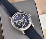 Emporio Armani Luigi Chronograph Blue Dial Blue Leather Strap Watch For Men - AR60011