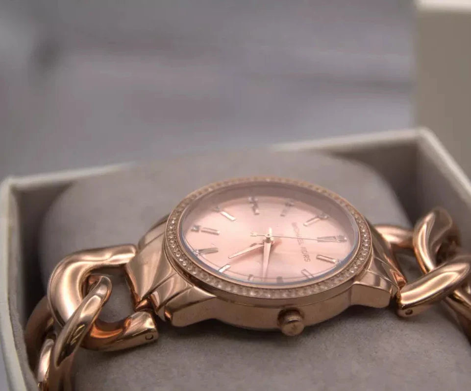 Michael Kors Nini Quartz Crystals Rose Gold Dial Rose Go Watch For