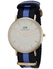 Daniel Wellington Classic Swansea White Dial Two Tone Nylon Strap Watch For Women - 0504DW