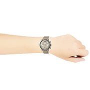 Emporio Armani Aviator Chronograph Grey Dial Beige Leather Strap Watch For Men - AR11107