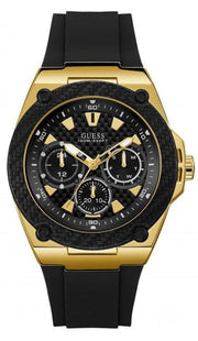 Guess Legacy Black Dial Black Rubber Strap Watch for Men - W1049G5
