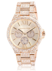 Michael Kors Camille Pavé Crystals Gold Dial Gold Steel Strap Watch for Women - MK6958