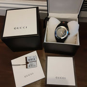 Gucci Sync Quartz Black Dial Black Rubber Strap Watch For Men - YA137301
