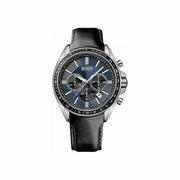Hugo Boss Driver Sport Chronograph Blue Dial Black Leather Strap Watch for Men - 1513077