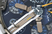 Diesel Big Daddy 2.0 Chronograph Blue Dial Grey Steel Strap Watch For Men - DZ7331