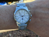 Gucci G Timeless Chronograph White Dial Silver Steel Strap Watch For Men - YA126472