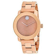 Movado Bold Rose Gold Dial Rose Gold Steel Strap Watch For Women - 3600335