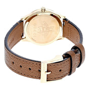 Gucci G Timeless Quartz Silver Dial Brown Leather Strap Watch For Women - YA1265022