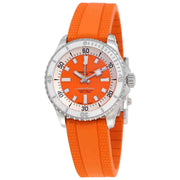 Breitling Superocean Automatic 36 Orange Dial Orange Rubber Strap Watch for Men - A17377211O1S1
