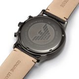 Emporio Armani Sportivo Chronograph Black Dial Brown Leather Strap Watch For Men - AR2462