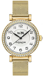 Coach Madison White Dial Gold Mesh Bracelet Watch for Women - 14502652