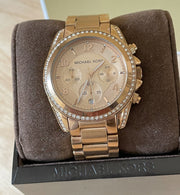 Michael Kors Blair Rose Gold Dial Rose Gold Steel Strap Watch for Women - MK5263