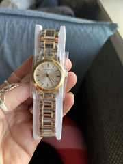 Burberry The City Silver Dial Two Tone Steel Strap Watch for Women - BU9217