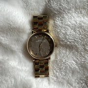 Marc Jacobs Baker Brown Dial Gold Steel Strap Watch for Women - MBM8631