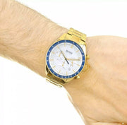Hugo Boss Trophy Chronograph White Dial Gold Steel Strap Watch for Men - 1513631