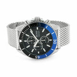 Hugo Boss Ocean Edition Chronograph Black Dial Silver Mesh Strap Watch for Men - 1513742