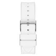 Guess Venus Diamonds White Dial White Rubber Strap Watch for Women - GW0118L3