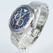 Emporio Armani Meccanico Automatic Blue Dial Silver Steel Strap Watch For Men - AR60052