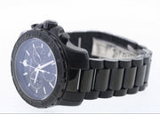 Movado Series 800 Chronograph Black Dial Black Steel Strap Watch For Men - 2600119