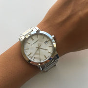 Burberry The City Silver Dial Silver Steel Strap Watch for Men - BU9037