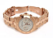 Marc Jacobs Blade Chronograph Mother of Pearl White Dial Rose Gold Steel Strap Watch for Women - MBM8637