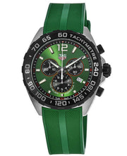 Tag Heuer Formula 1 Chronograph Green Dial Green Rubber Strap Watch for Men - CAZ101AP.FT8056
